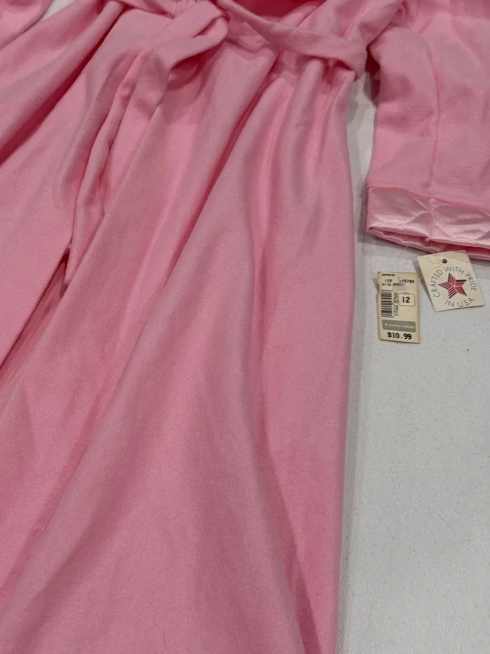 1990s Vintage Jackie's Girls Fleece Robe Satin Girls Sz 12 USA 90s Deadstock